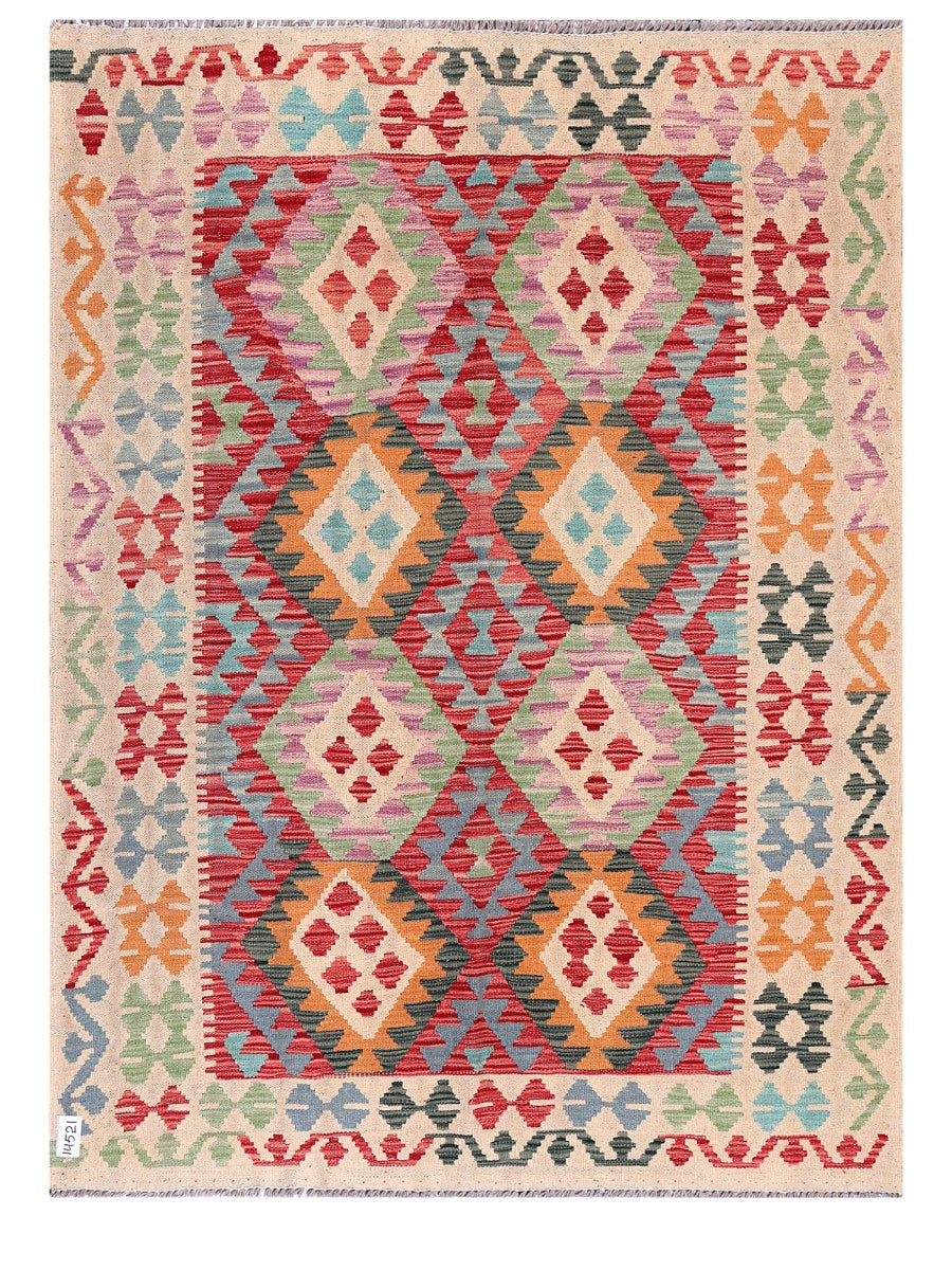 Maimana Afghanistan Kilim Rug - 173 x129 cm - Handmade