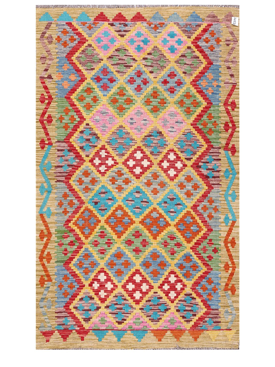 Maimana Afghanistan Kilim Rug - 200 x121 cm - Handmade