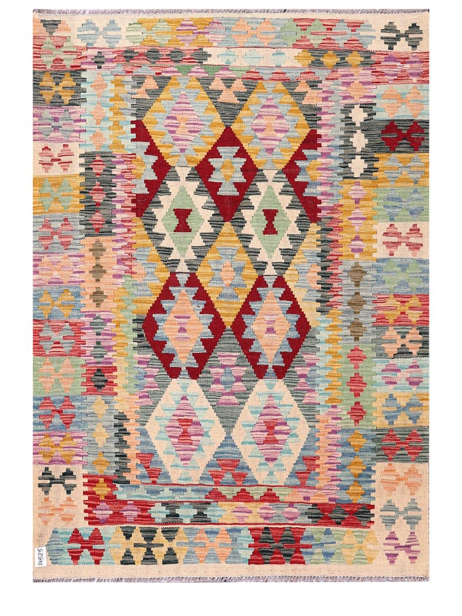 Maimana Afghanistan Kilim Rug - 186 x132 cm - Handmade
