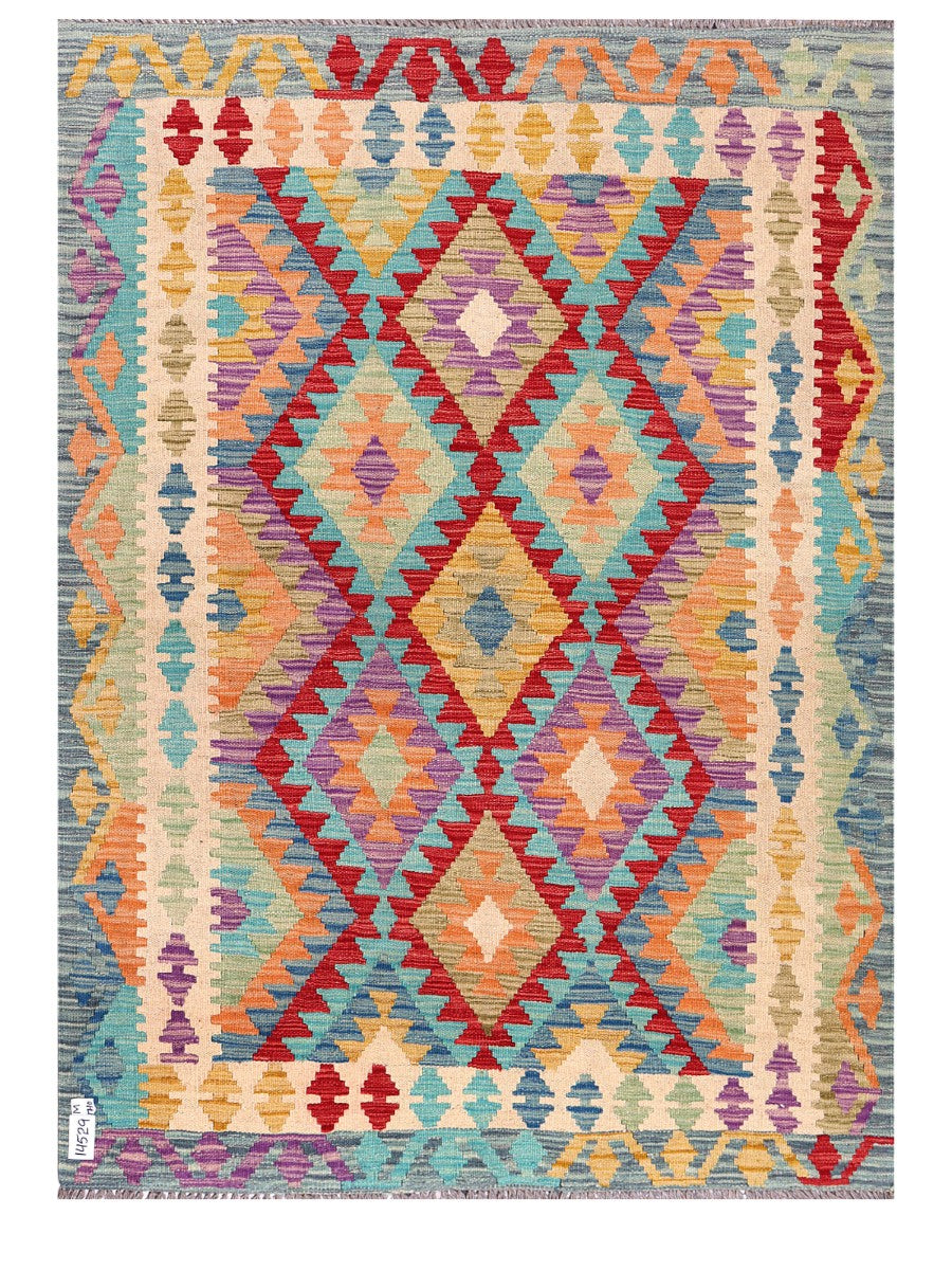 Maimana Afghanistan Kilim Rug - 174 x127 cm - Handmade