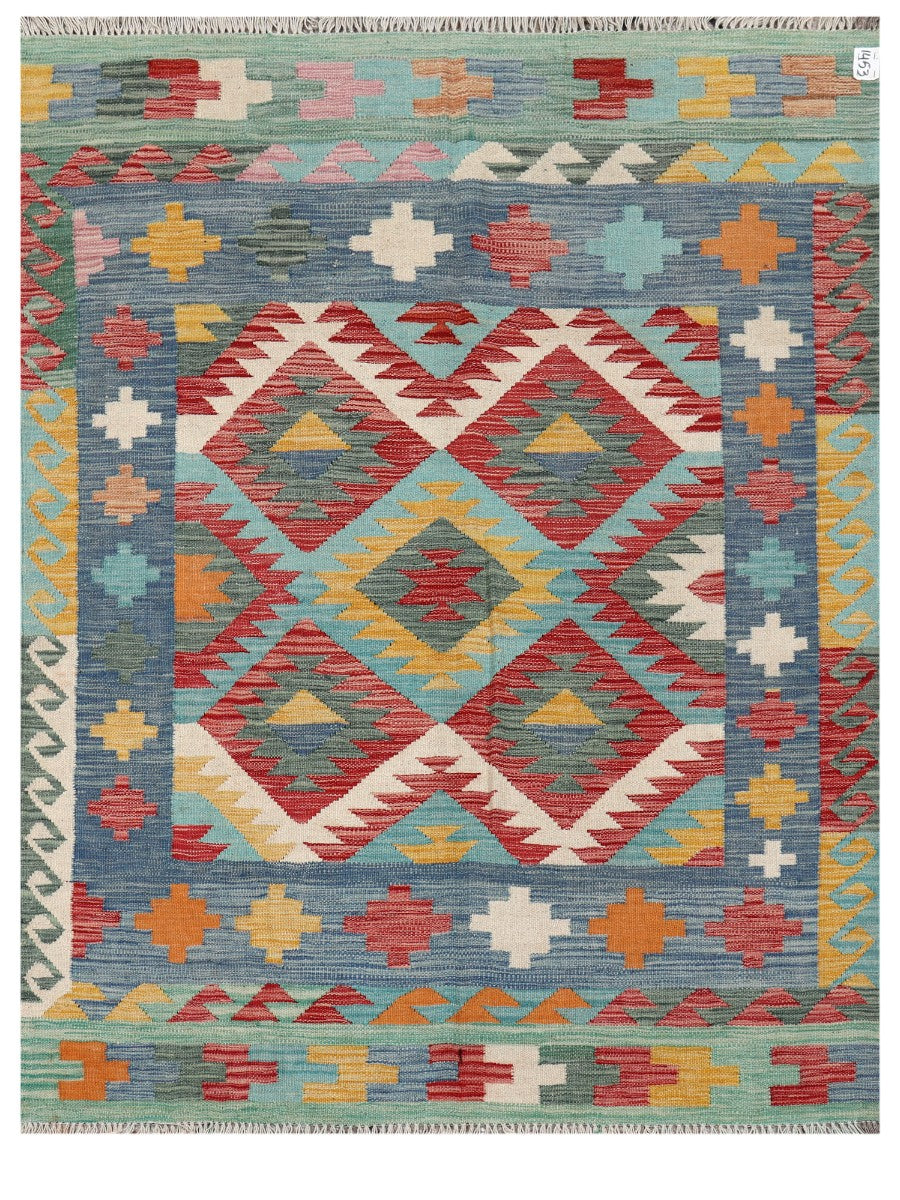 Maimana Afghanistan Kilim Rug - 195 x148 cm - Handmade