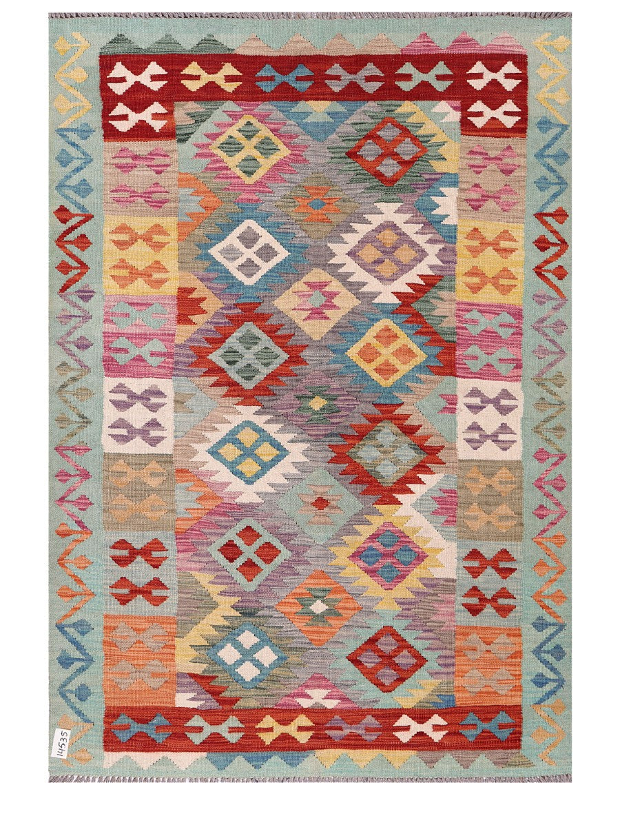 Maimana Afghanistan Kilim Rug - 179 x125 cm - Handmade
