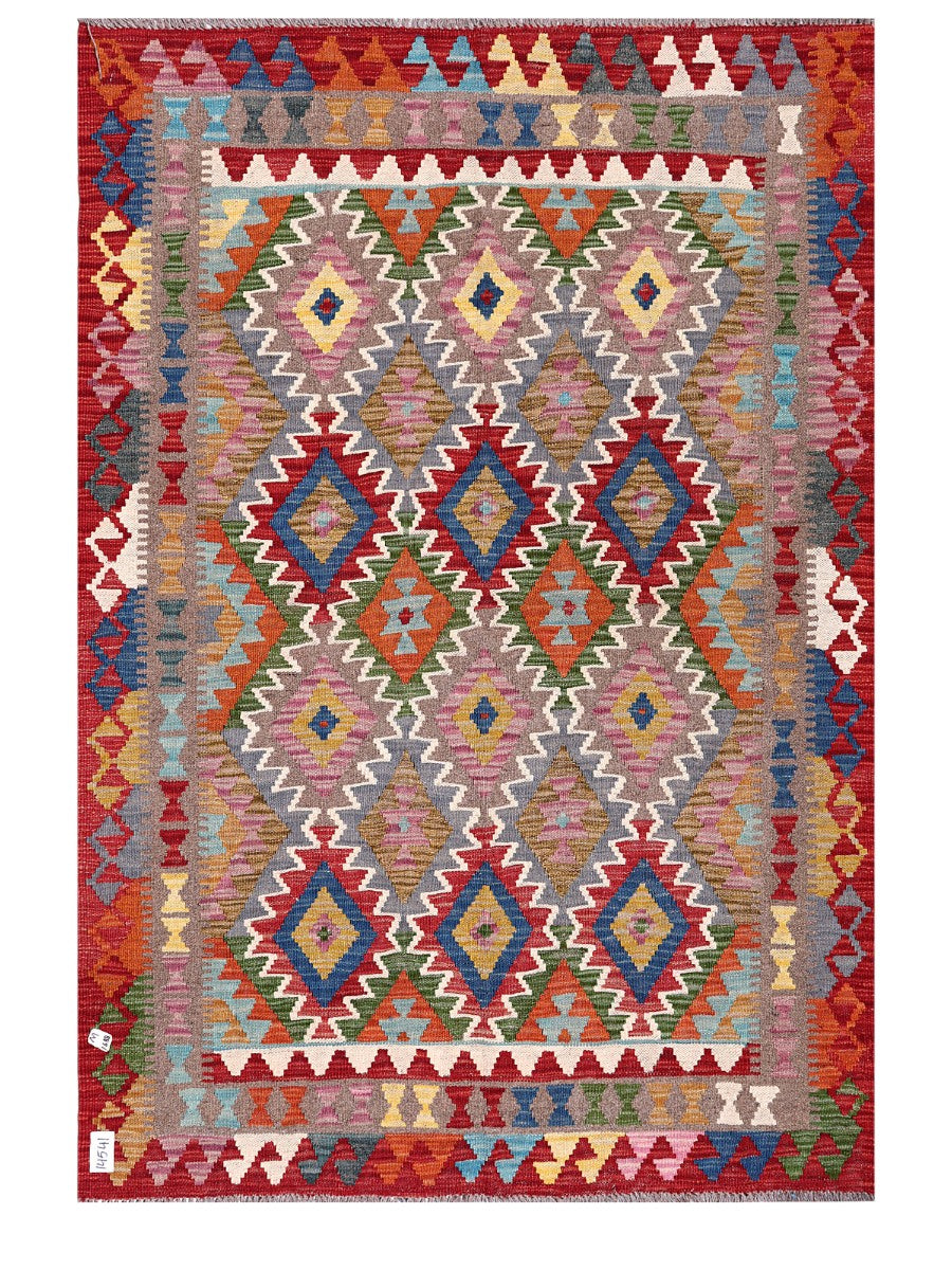 Maimana Afghanistan Kilim Rug - 182 x126 cm - Handmade