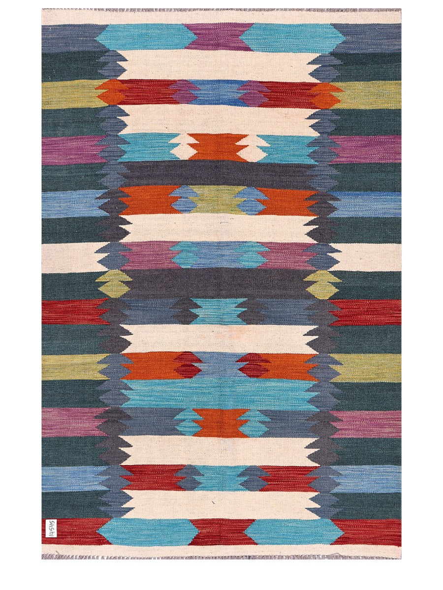 Maimana Afghanistan Kilim Rug - 187 x126 cm - Handmade