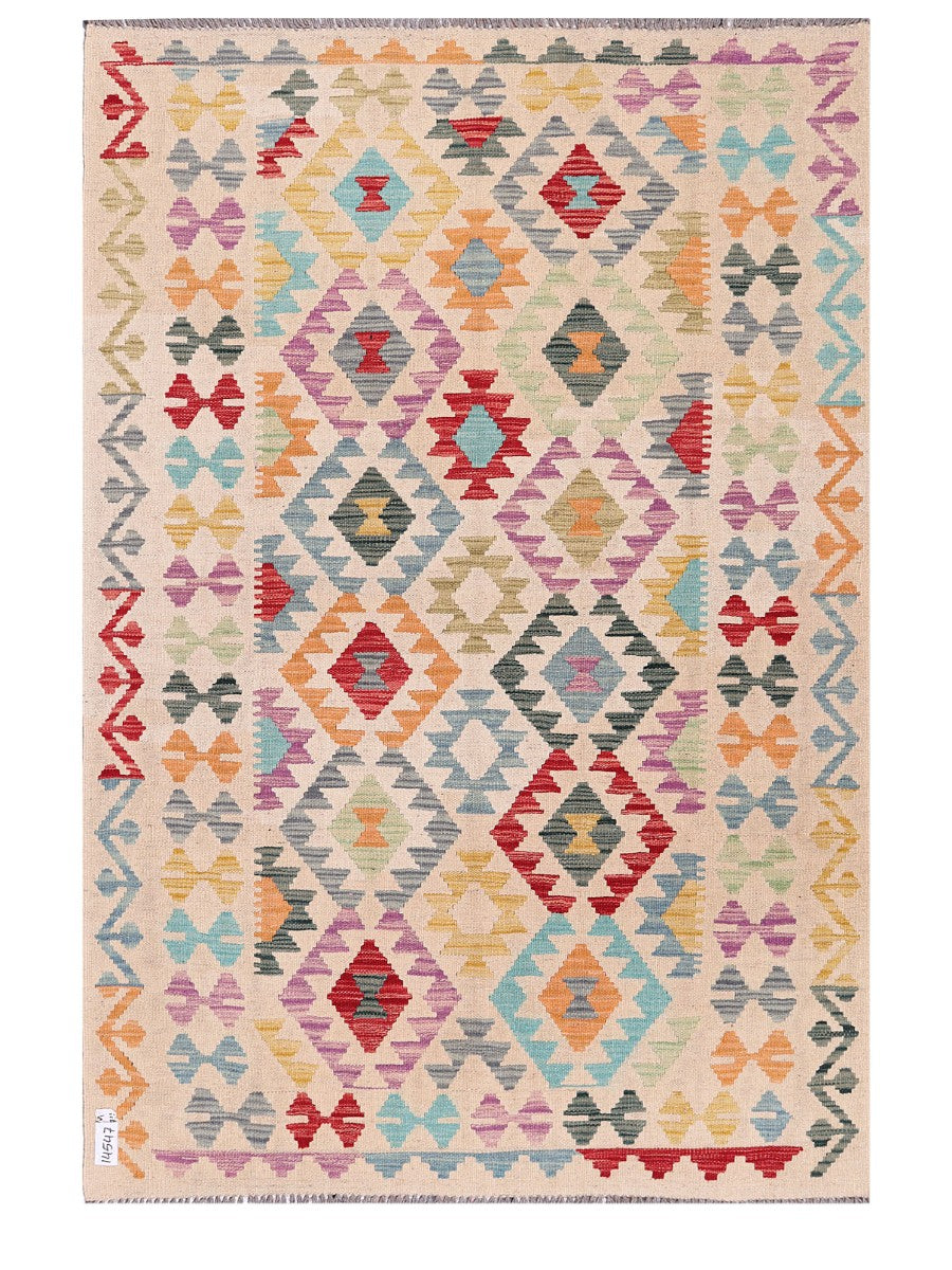 Maimana Afghanistan Kilim Rug - 183 x125 cm - Handmade