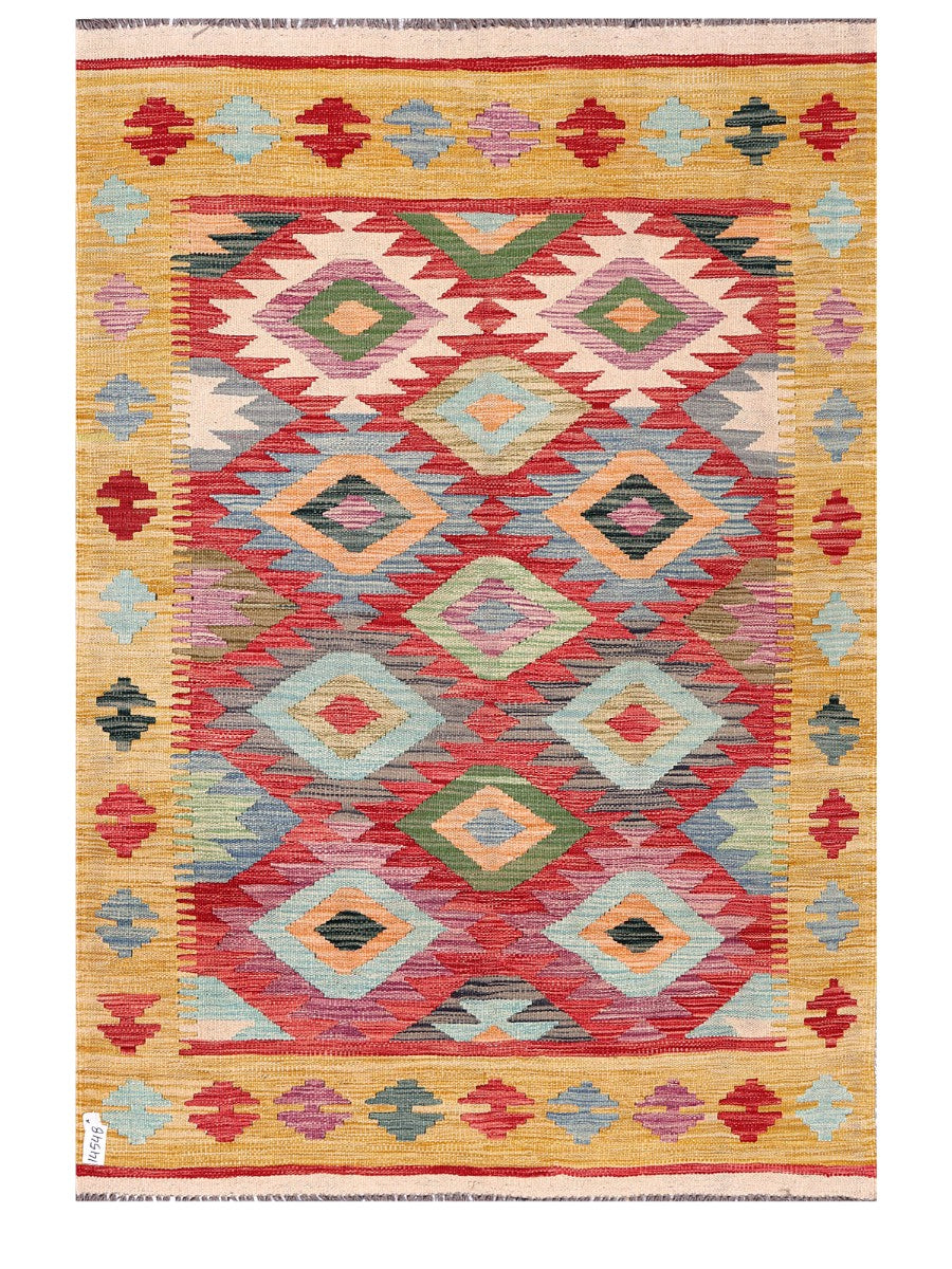 Maimana Afghanistan Kilim Rug - 184 x128 cm - Handmade