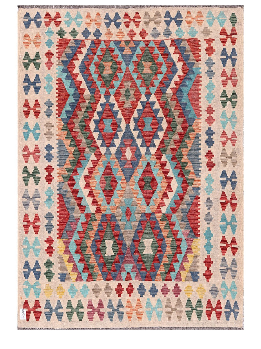 Maimana Afghanistan Kilim Rug - 191 x137 cm - Handmade