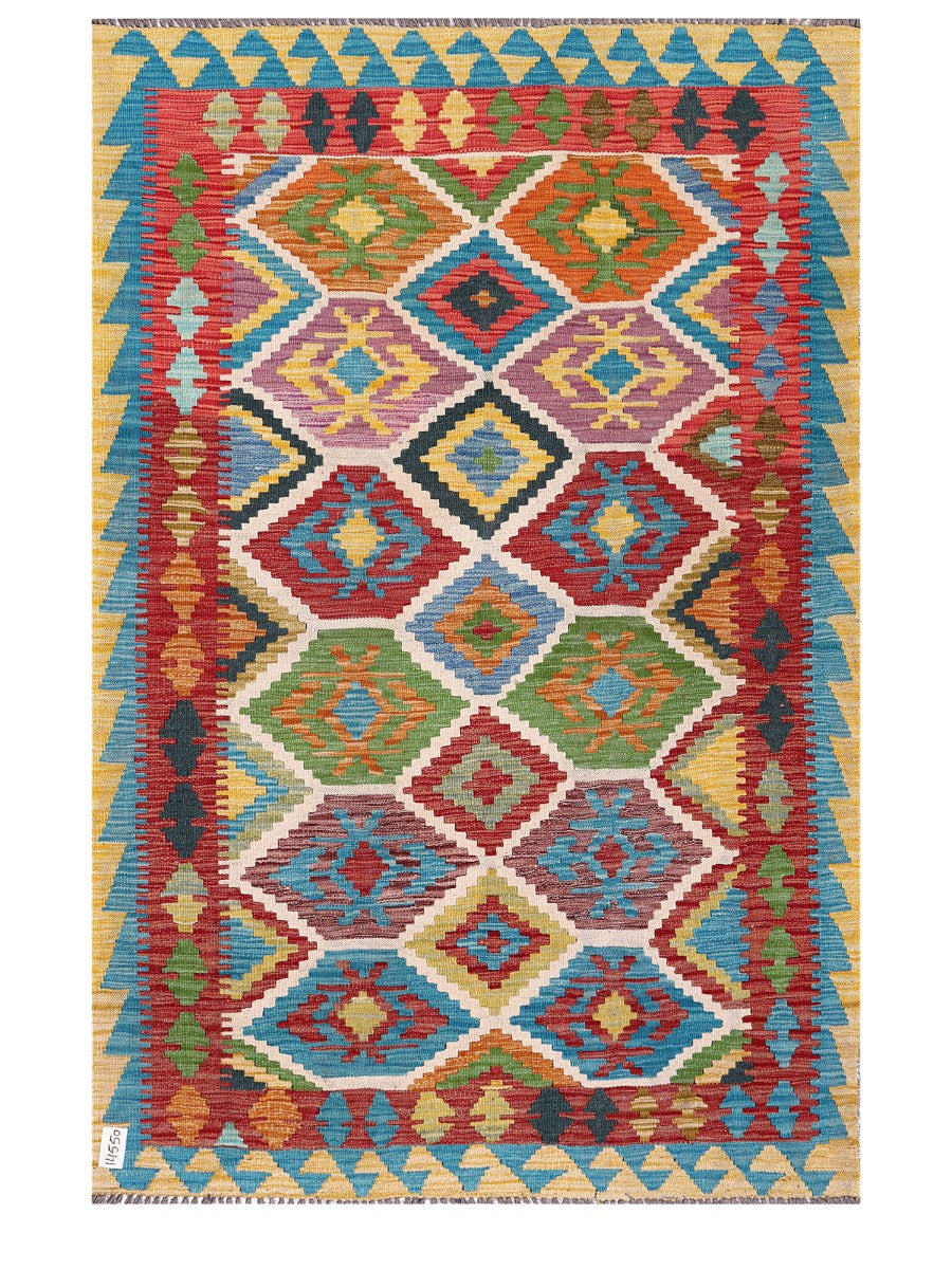 Maimana Afghanistan Kilim Rug - 188 x125 cm - Handmade
