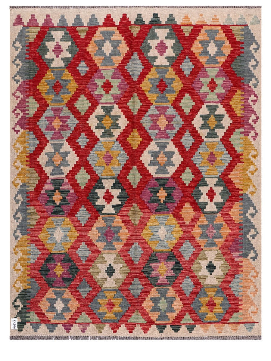 Maimana Afghanistan Kilim Rug - 198 x153 cm - Handmade