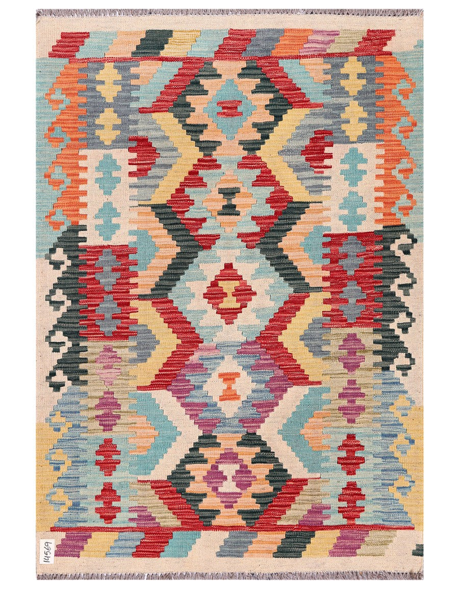 Maimana Afghanistan Kilim Rug - 145 x102 cm - Handmade