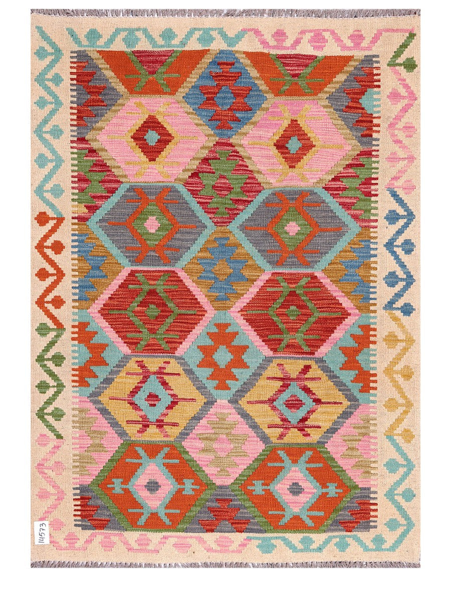 Maimana Afghanistan Kilim Rug - 147 x106 cm - Handmade