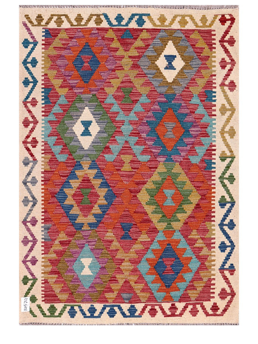 Maimana Afghanistan Kilim Rug - 145 x103 cm - Handmade