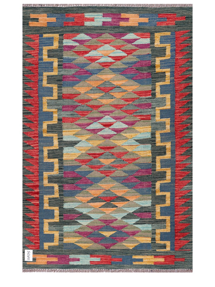 Maimana Afghanistan Kilim Rug - 159 x104 cm - Handmade