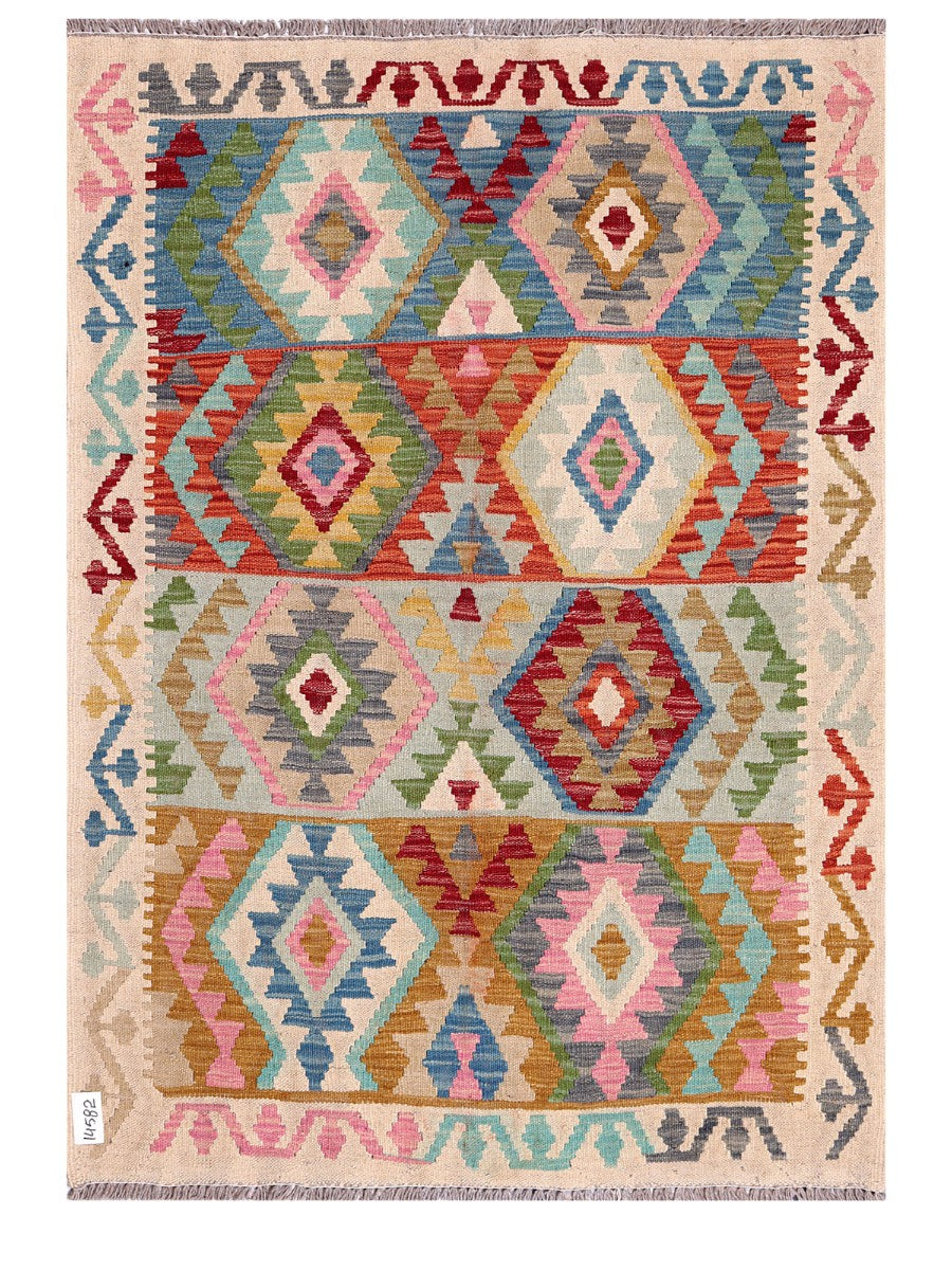 Maimana Afghanistan Kilim Rug - 142 x102 cm - Handmade