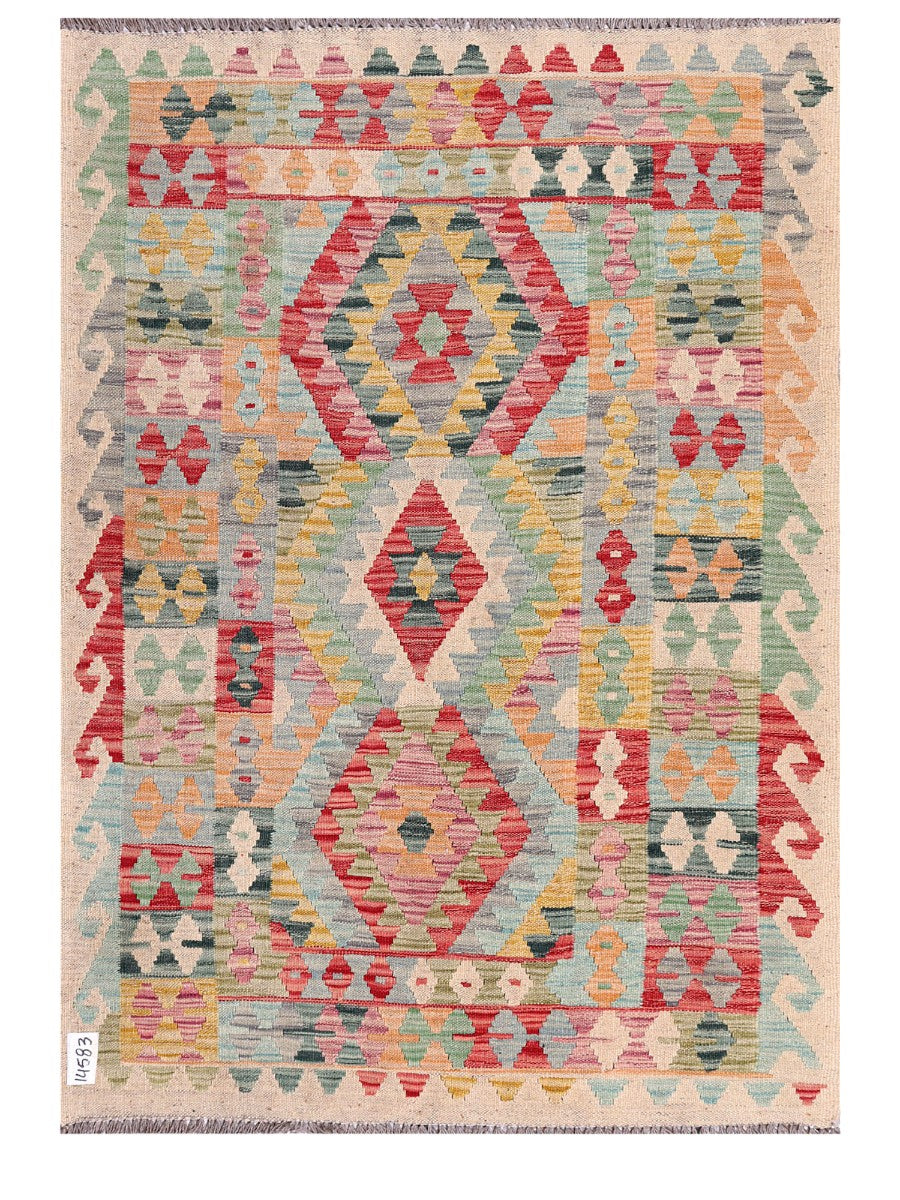 Maimana Afghanistan Kilim Rug - 138 x100 cm - Handmade