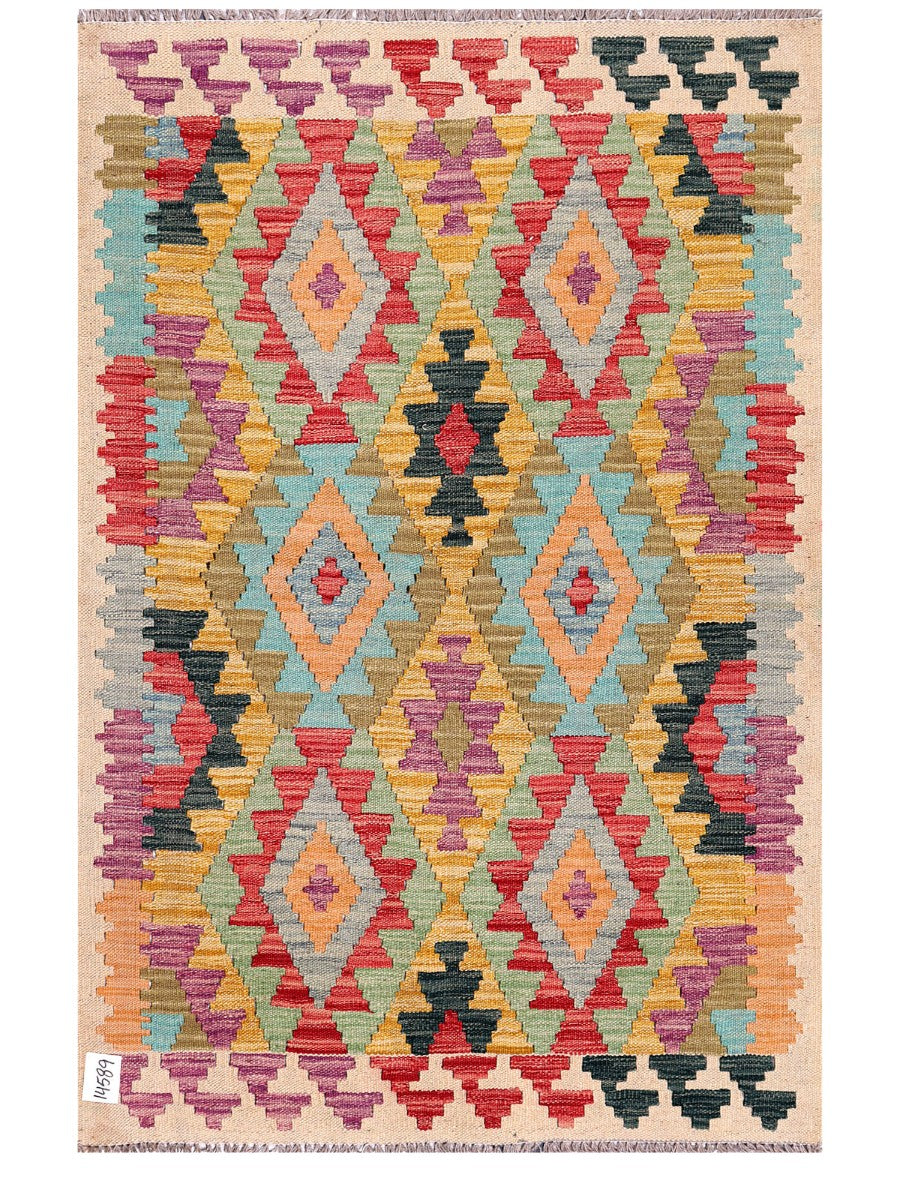 Maimana Afghanistan Kilim Rug - 147 x99 cm - Handmade