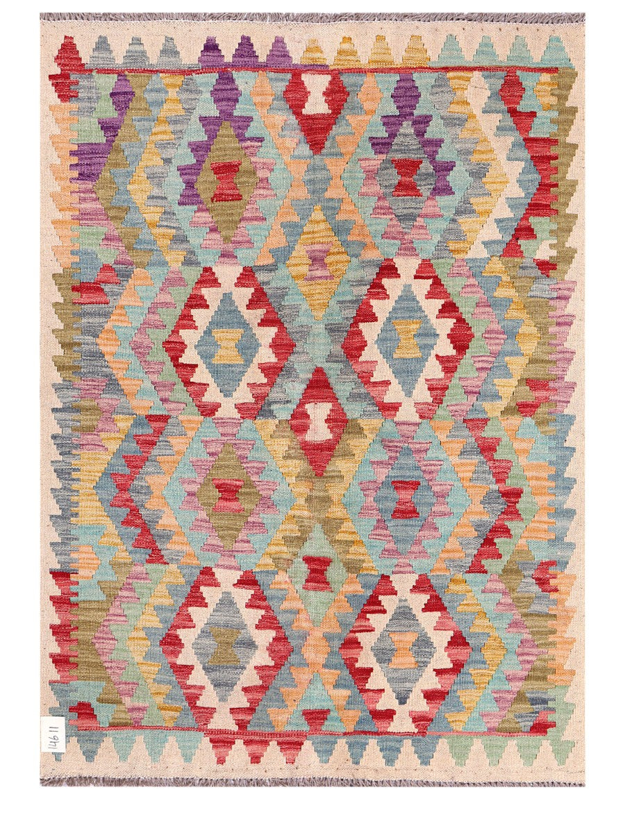 Maimana Afghanistan Kilim Rug - 144 x105 cm - Handmade