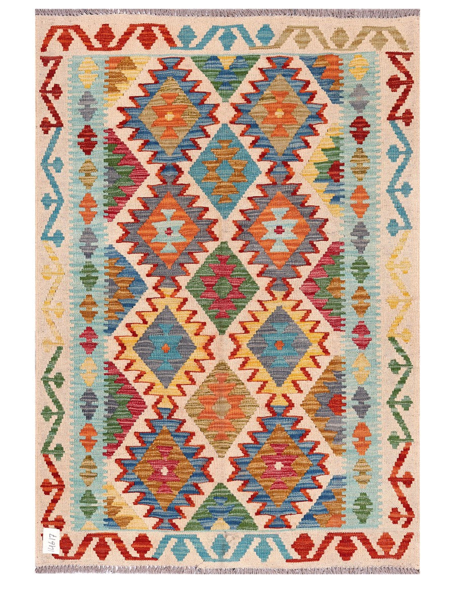 Maimana Afghanistan Kilim Rug - 149 x105 cm - Handmade