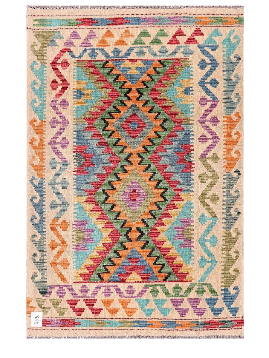 Maimana Afghanistan Kilim Rug - 147 x99 cm - Handmade