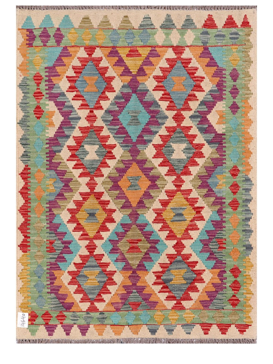 Maimana Afghanistan Kilim Rug - 145 x107 cm - Handmade
