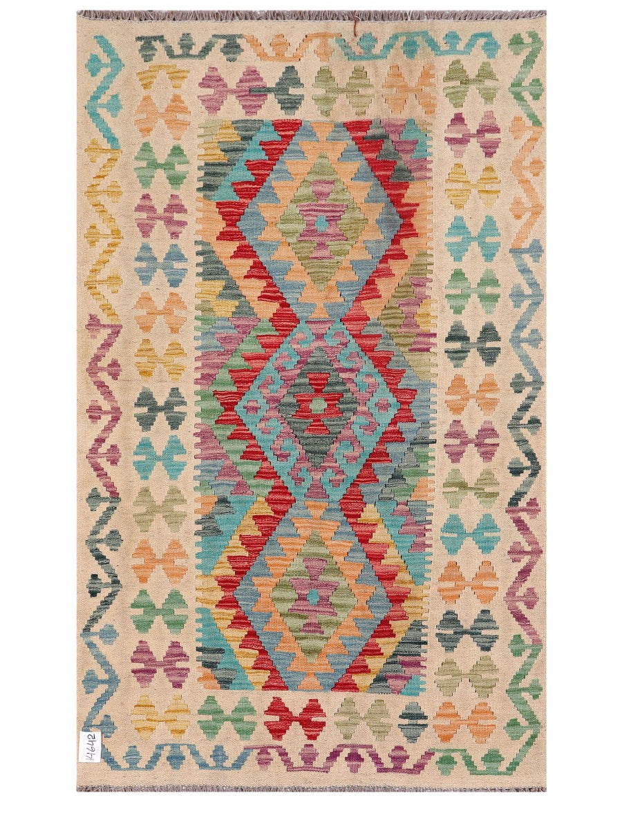 Maimana Afghanistan Kilim Rug - 163 x101 cm - Handmade