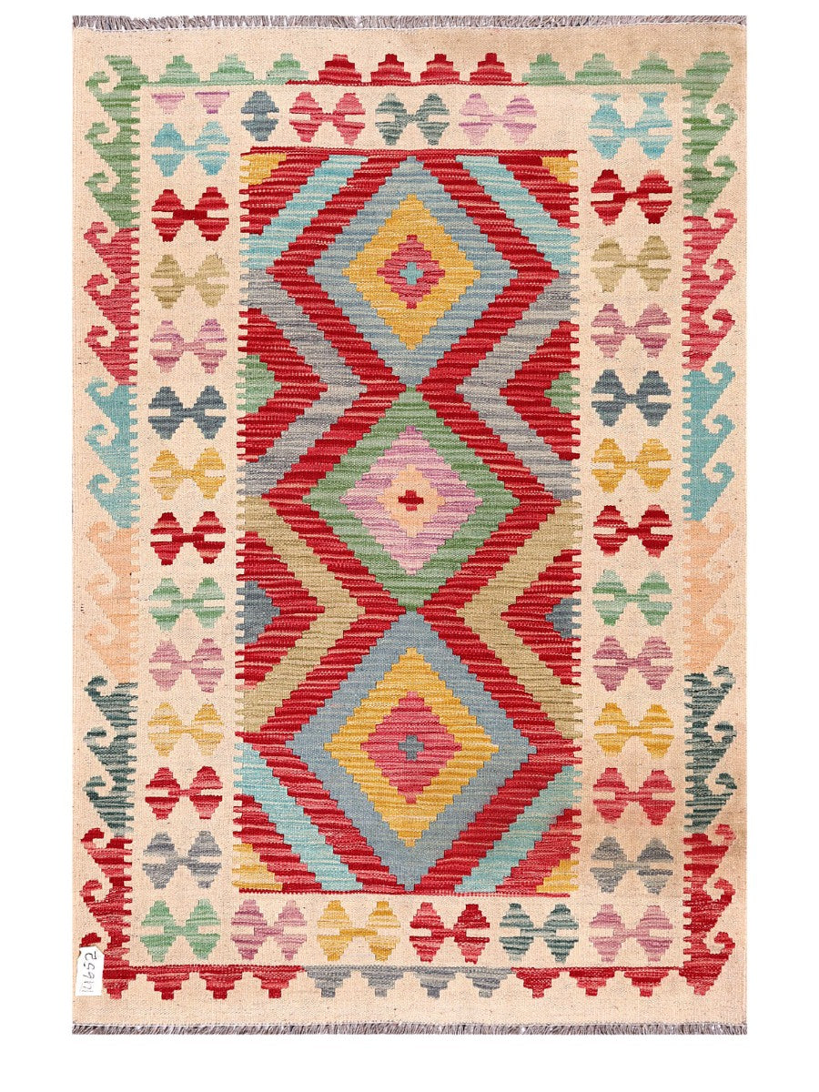Maimana Afghanistan Kilim Rug - 158 x108 cm - Handmade