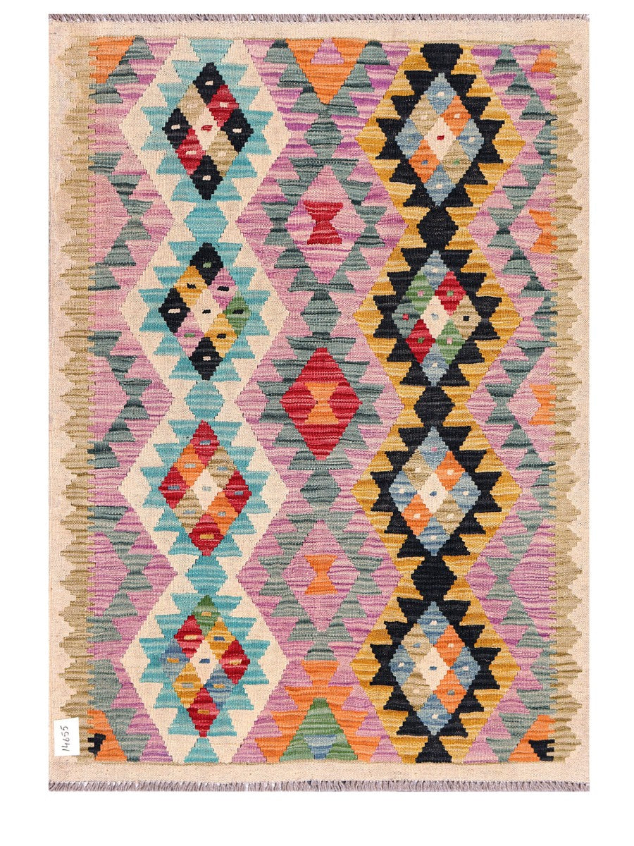 Maimana Afghanistan Kilim Rug - 143 x103 cm - Handmade