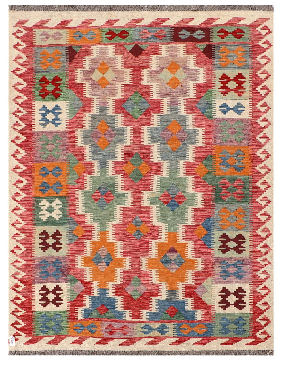Maimana Afghanistan Kilim Rug - 198 x152 cm - Handmade