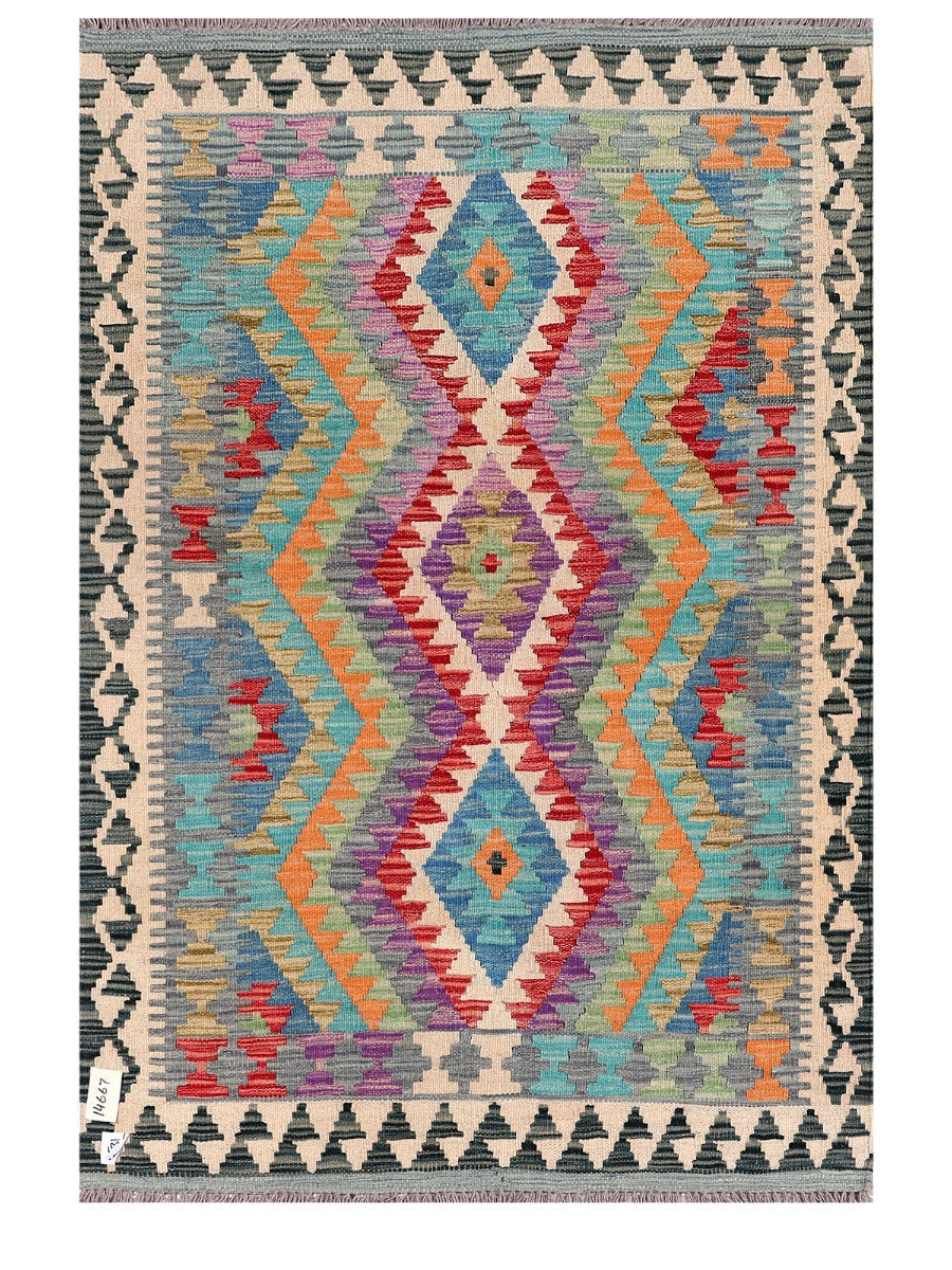 Maimana Afghanistan Kilim Rug - 158 x106 cm - Handmade