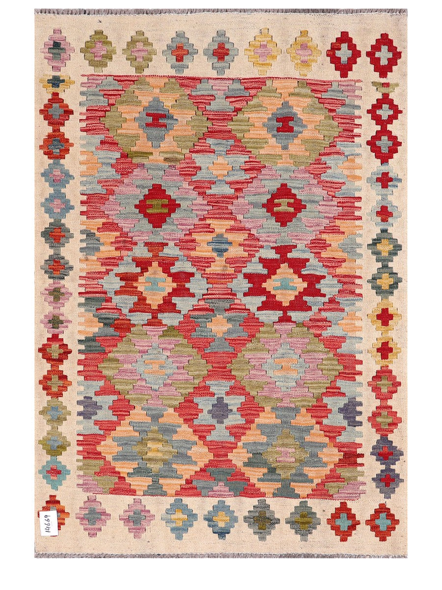 Maimana Afghanistan Kilim Rug - 147 x99 cm - Handmade
