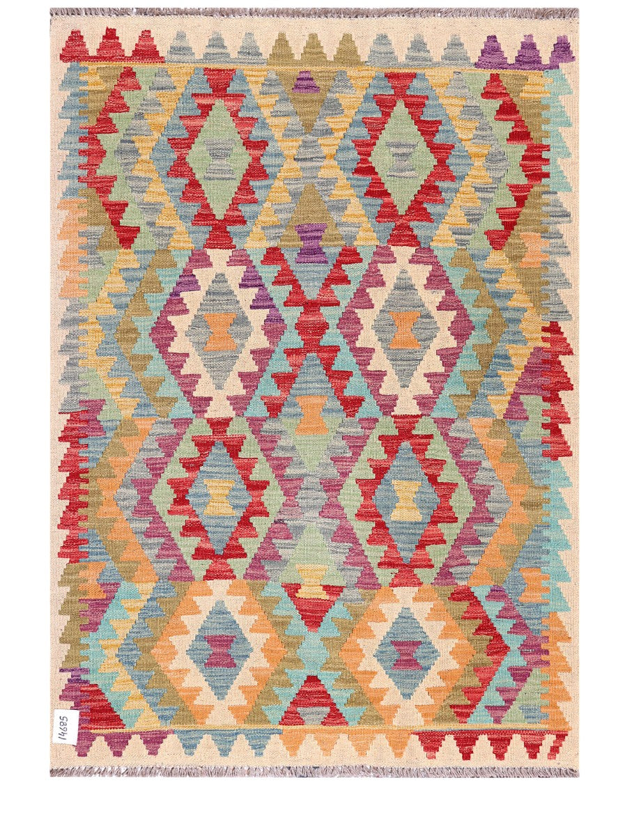 Maimana Afghanistan Kilim Rug - 149 x104 cm - Handmade