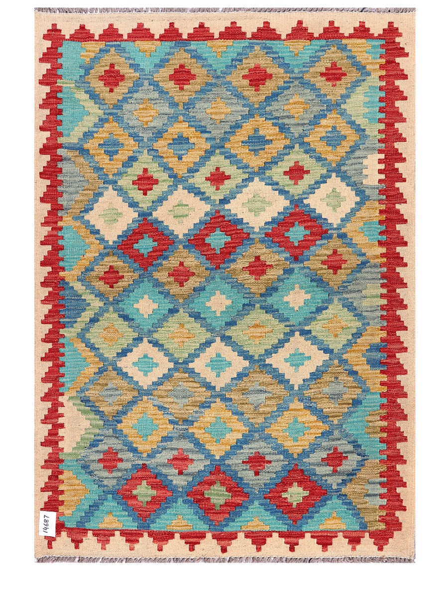 Maimana Afghanistan Kilim Rug - 148 x105 cm - Handmade