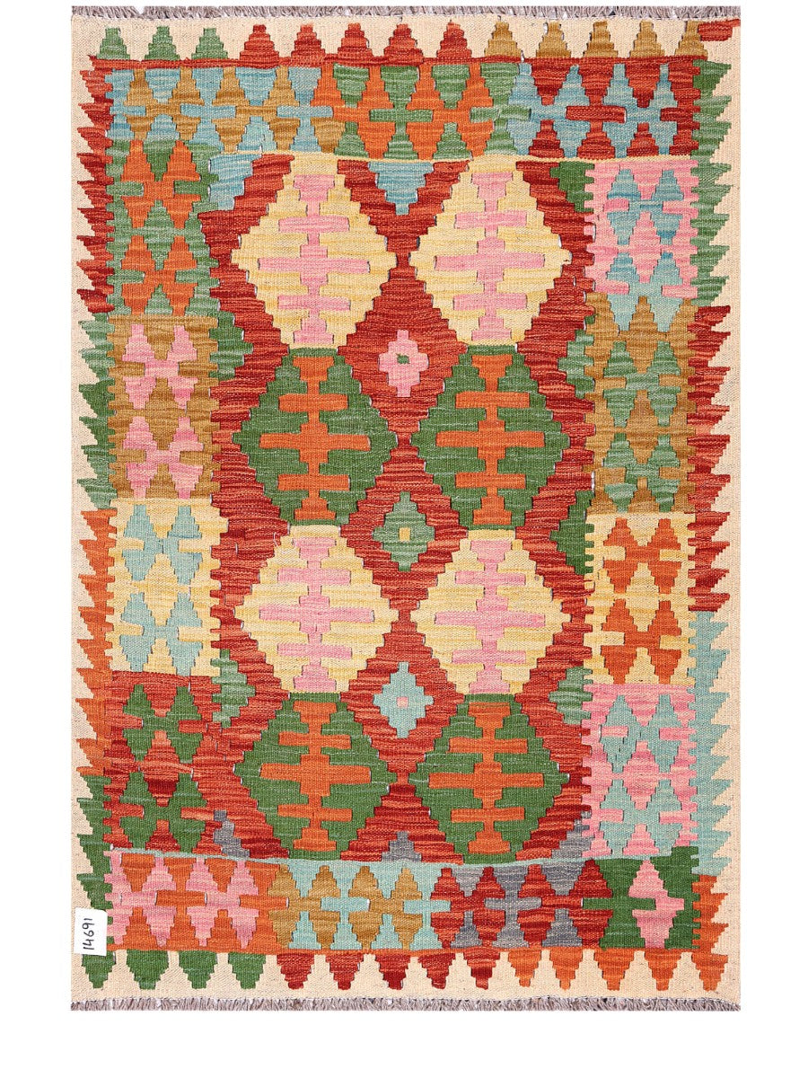 Maimana Afghanistan Kilim Rug - 142 x98 cm - Handmade