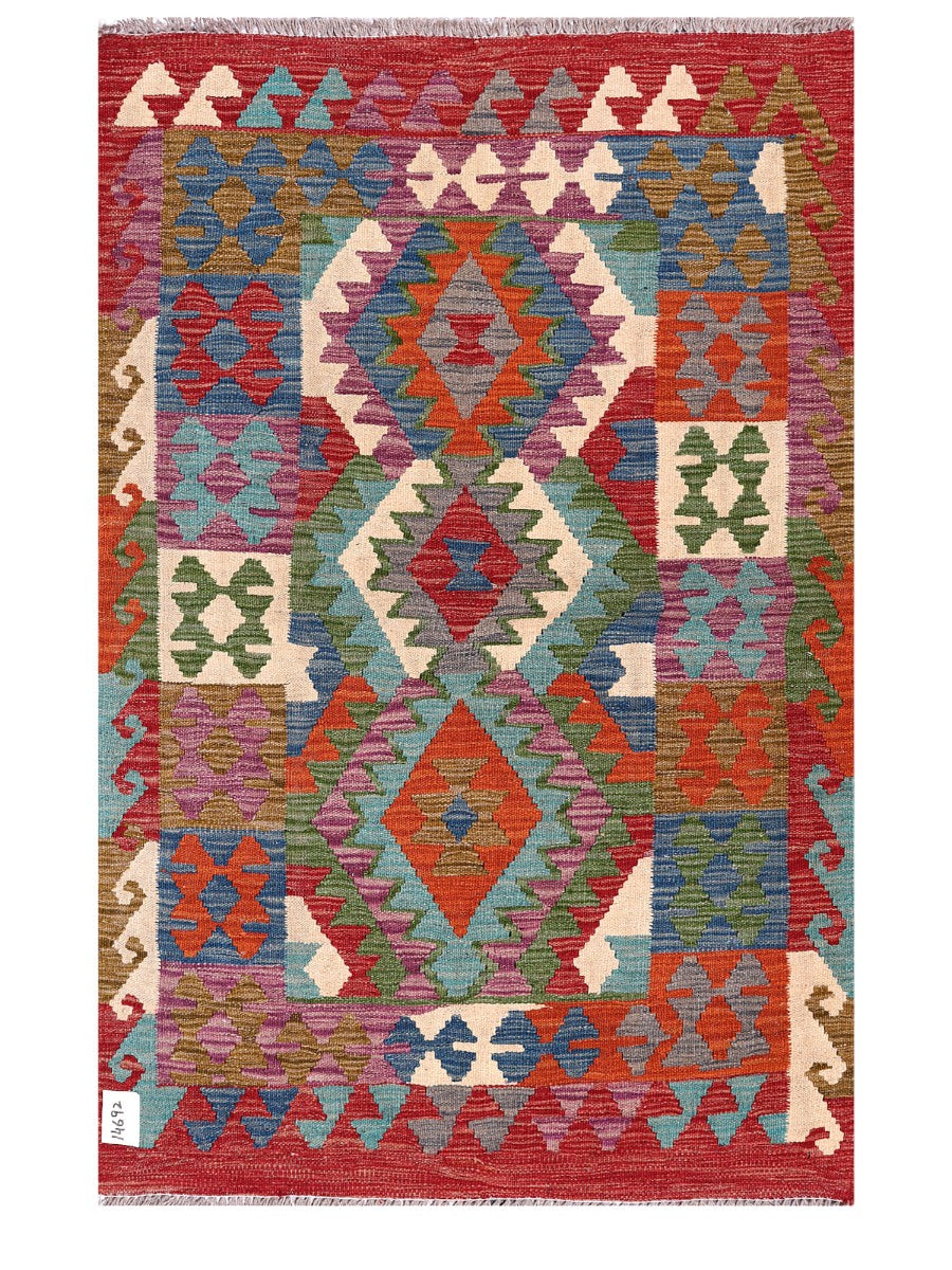 Maimana Afghanistan Kilim Rug - 149 x98 cm - Handmade