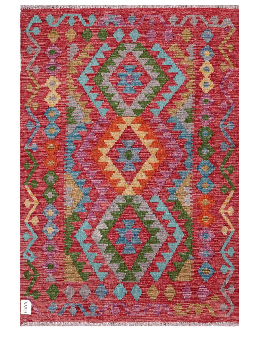 Maimana Afghanistan Kilim Rug - 145 x102 cm - Handmade