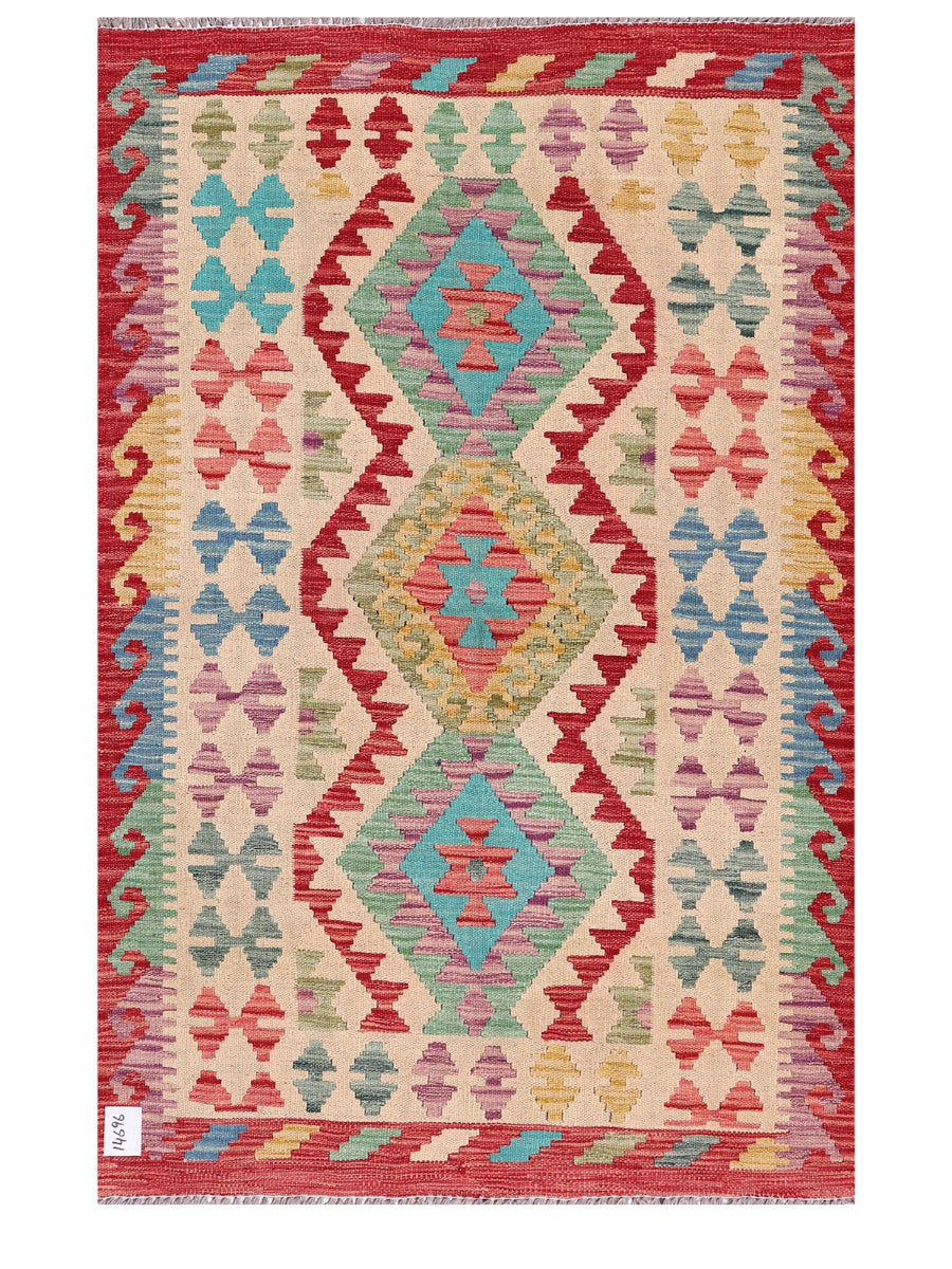 Maimana Afghanistan Kilim Rug - 155 x102 cm - Handmade