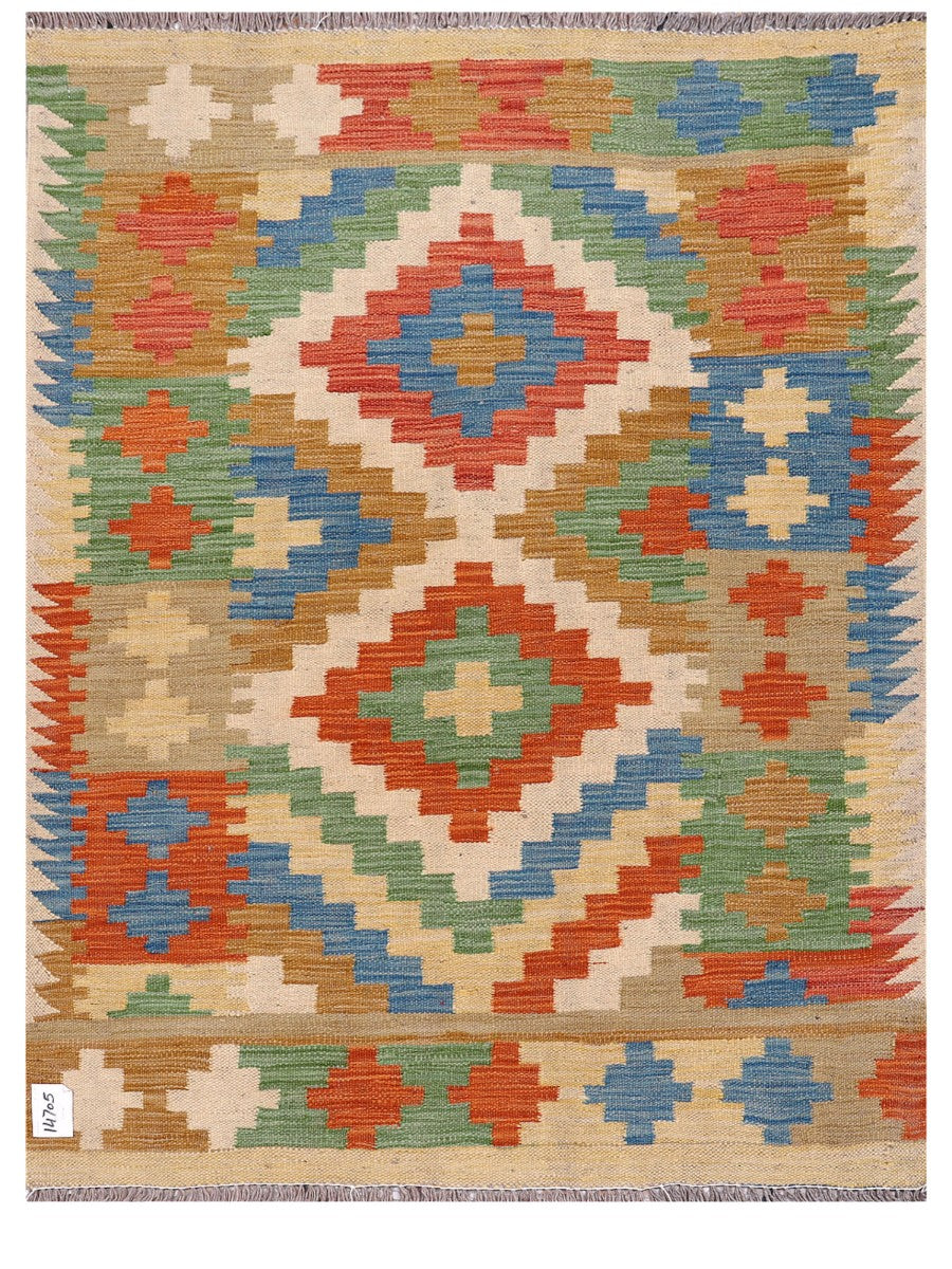 Maimana Afghanistan Kilim Rug - 135 x106 cm - Handmade