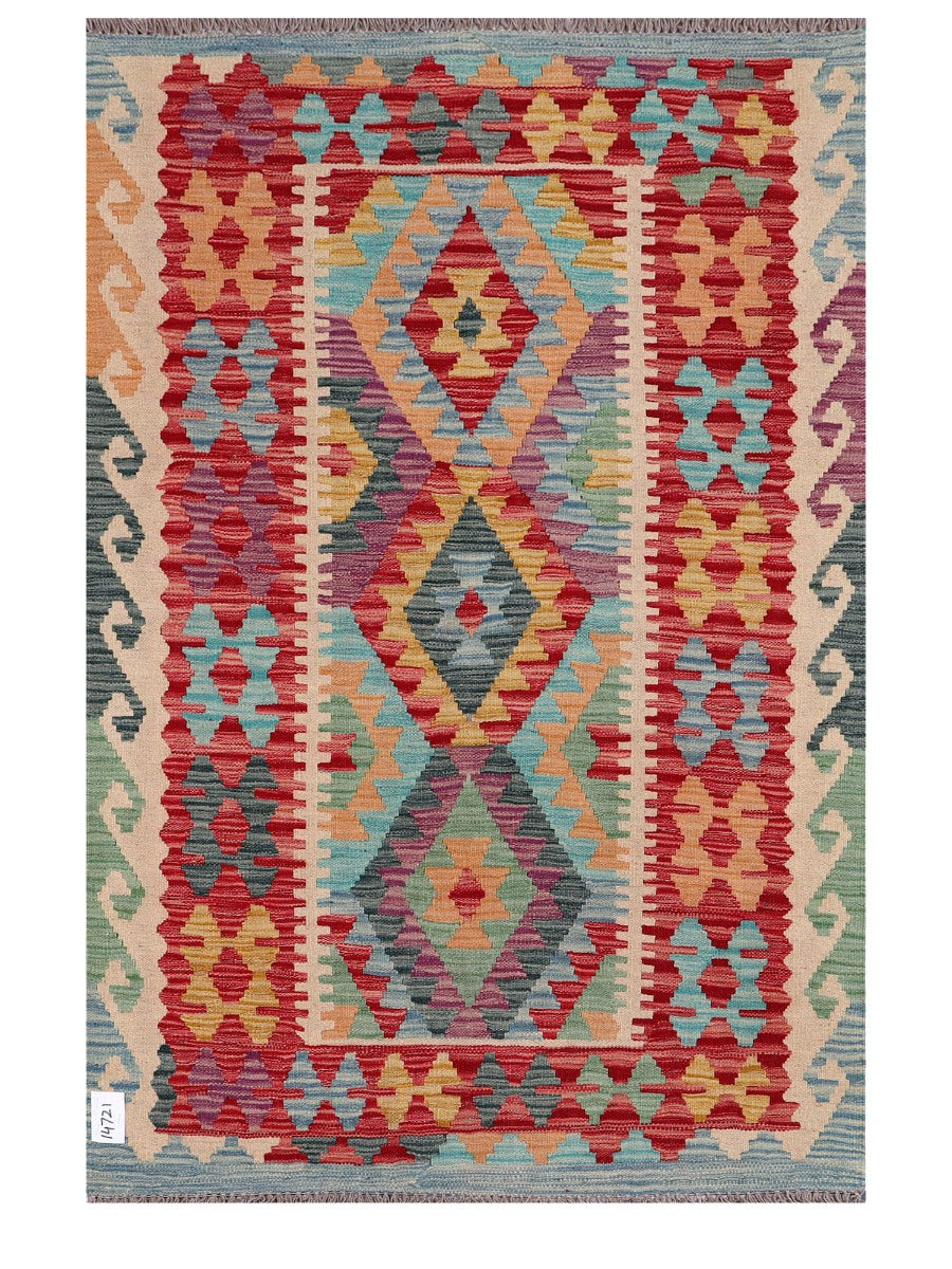 Maimana Afghanistan Kilim Rug - 153 x104 cm - Handmade