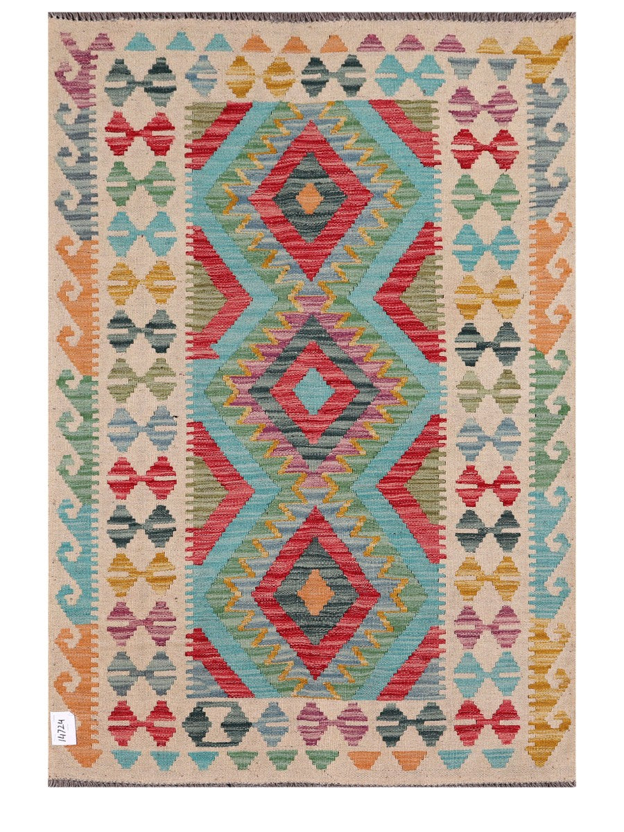 Maimana Afghanistan Kilim Rug - 149 x105 cm - Handmade