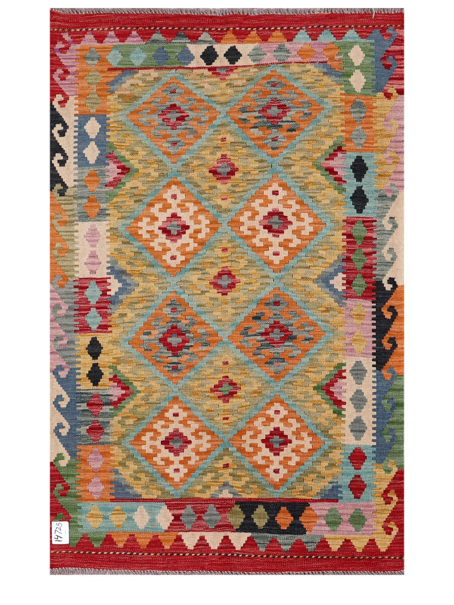 Maimana Afghanistan Kilim Rug - 155 x100 cm - Handmade