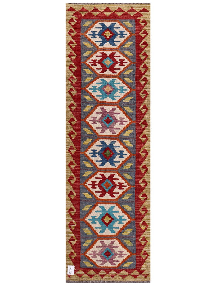 Maimana Afghanistan Kilim Rug - 196 x61 cm - Handmade