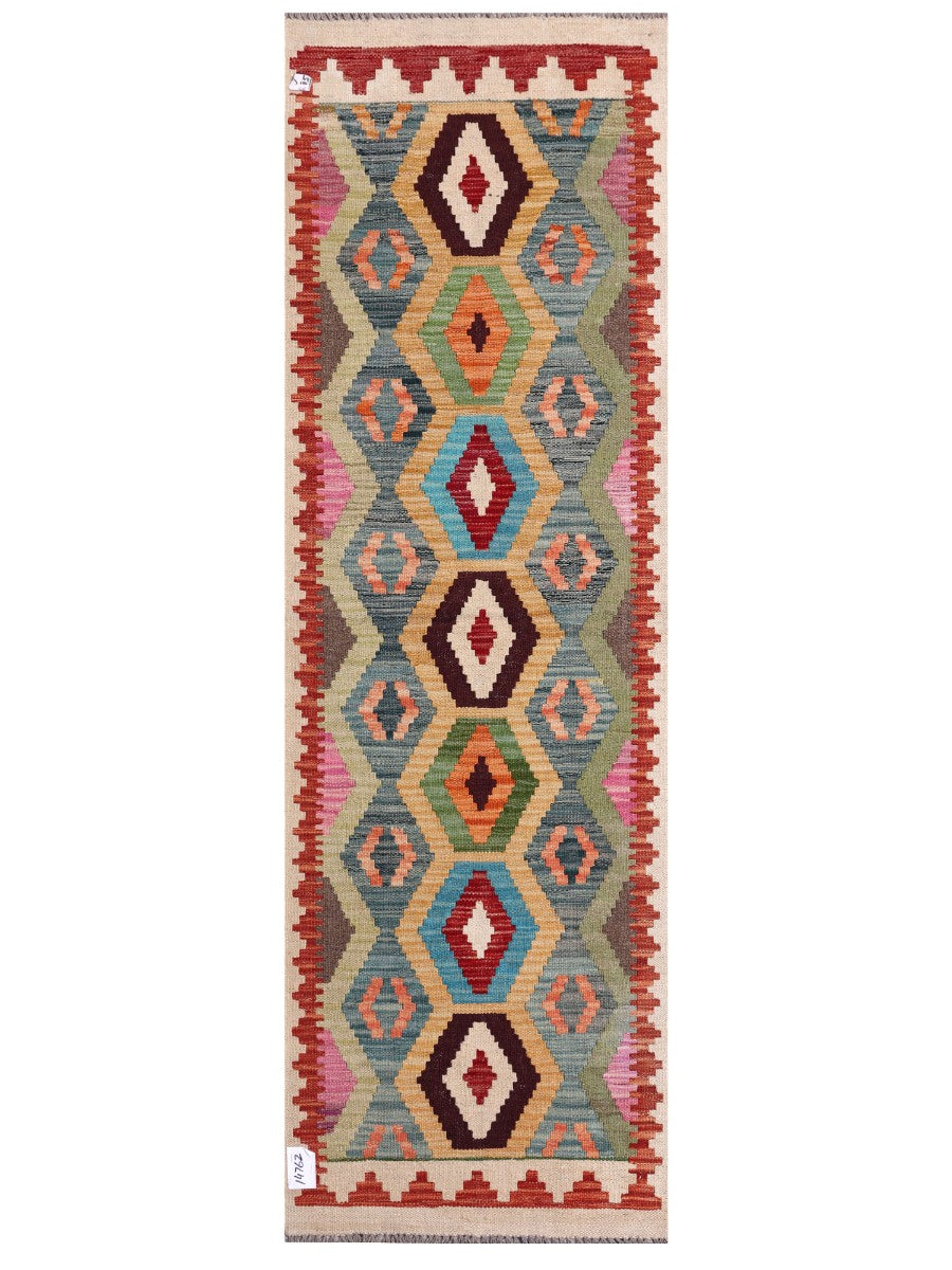 Maimana Afghanistan Kilim Rug - 200 x64 cm - Handmade