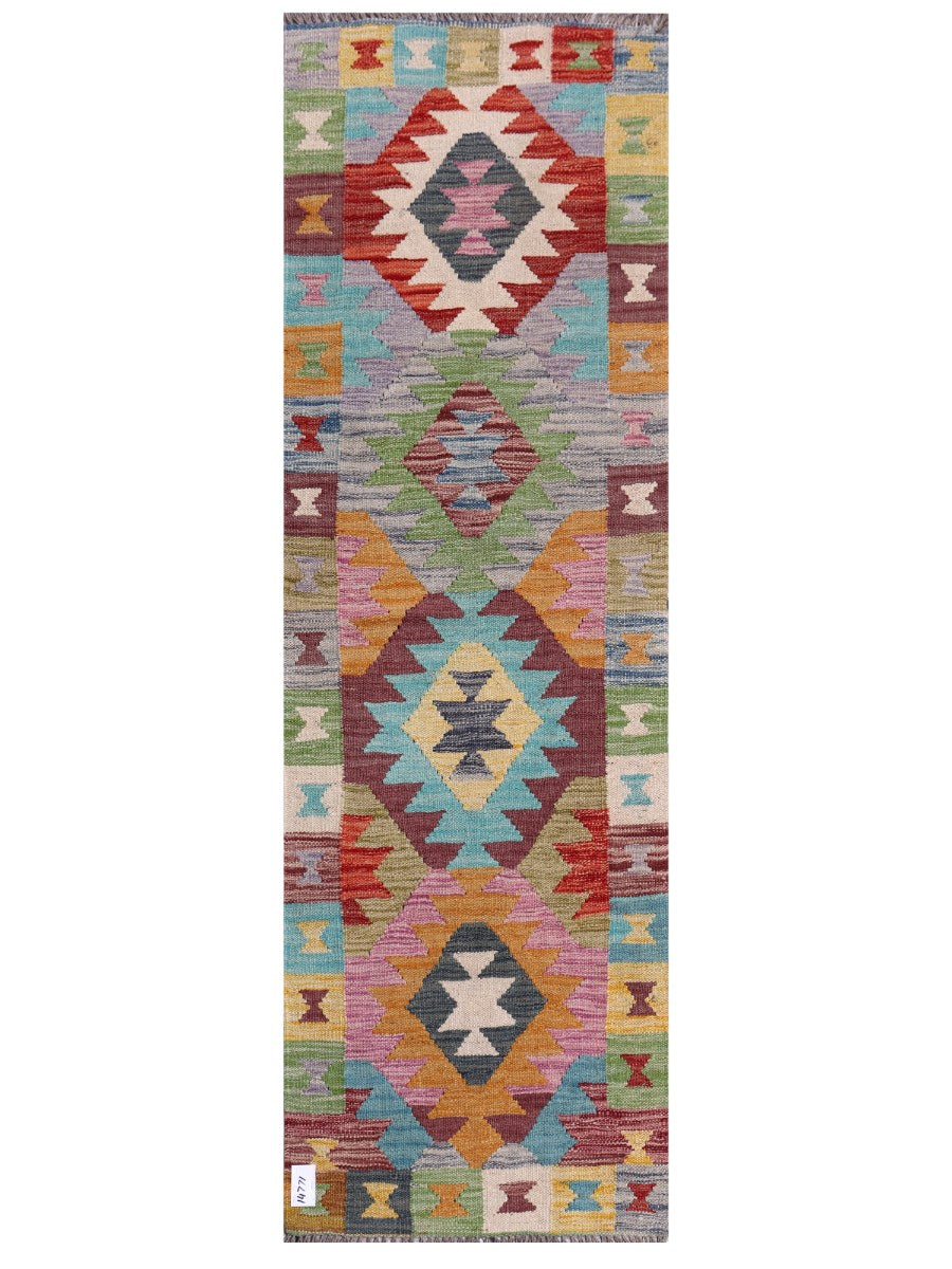 Maimana Afghanistan Kilim Rug - 196 x63 cm - Handmade