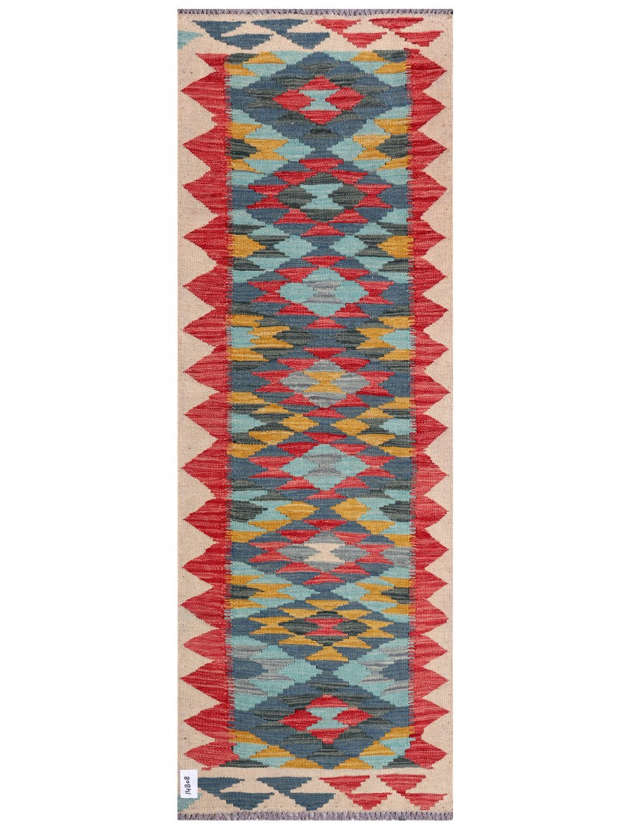 Maimana Afghanistan Kilim Rug - 195 x68 cm - Handmade