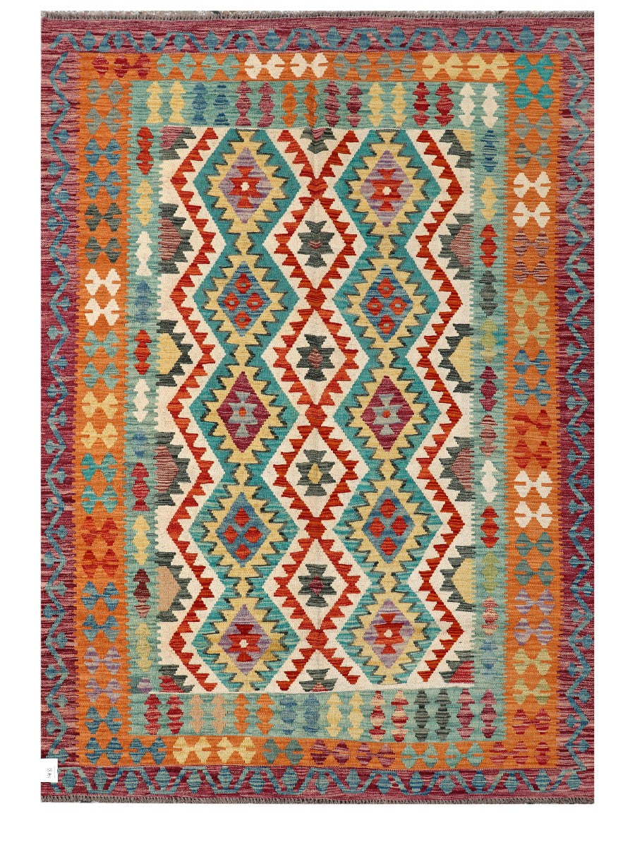 Maimana Afghanistan Kilim Rug - 225 x157 cm - Handmade