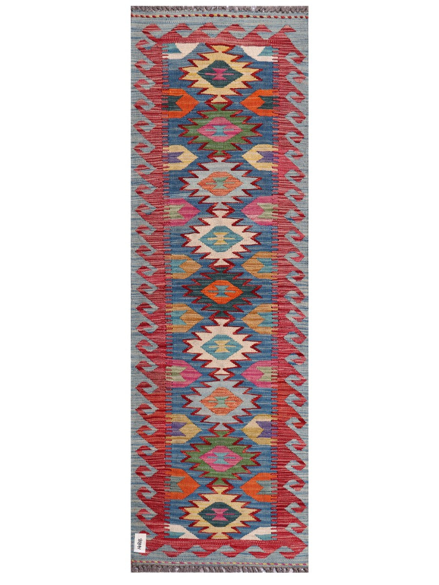 Maimana Afghanistan Kilim Rug - 199 x64 cm - Handmade