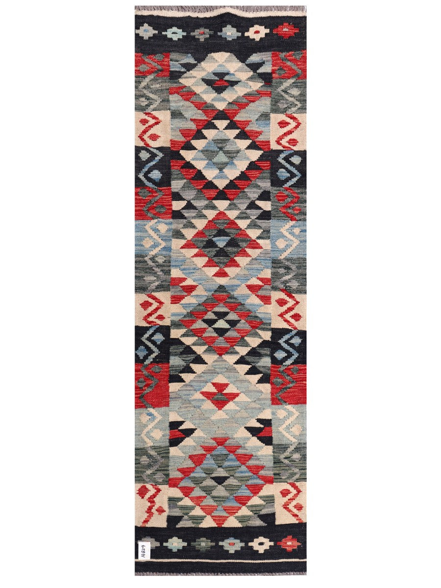 Maimana Afghanistan Kilim Rug - 204 x63 cm - Handmade