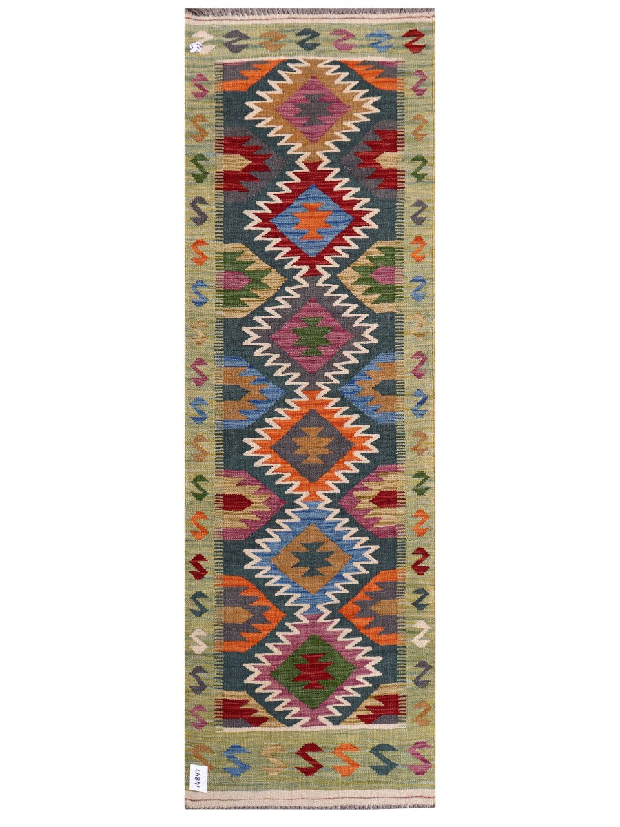 Maimana Afghanistan Kilim Rug - 202 x65 cm - Handmade