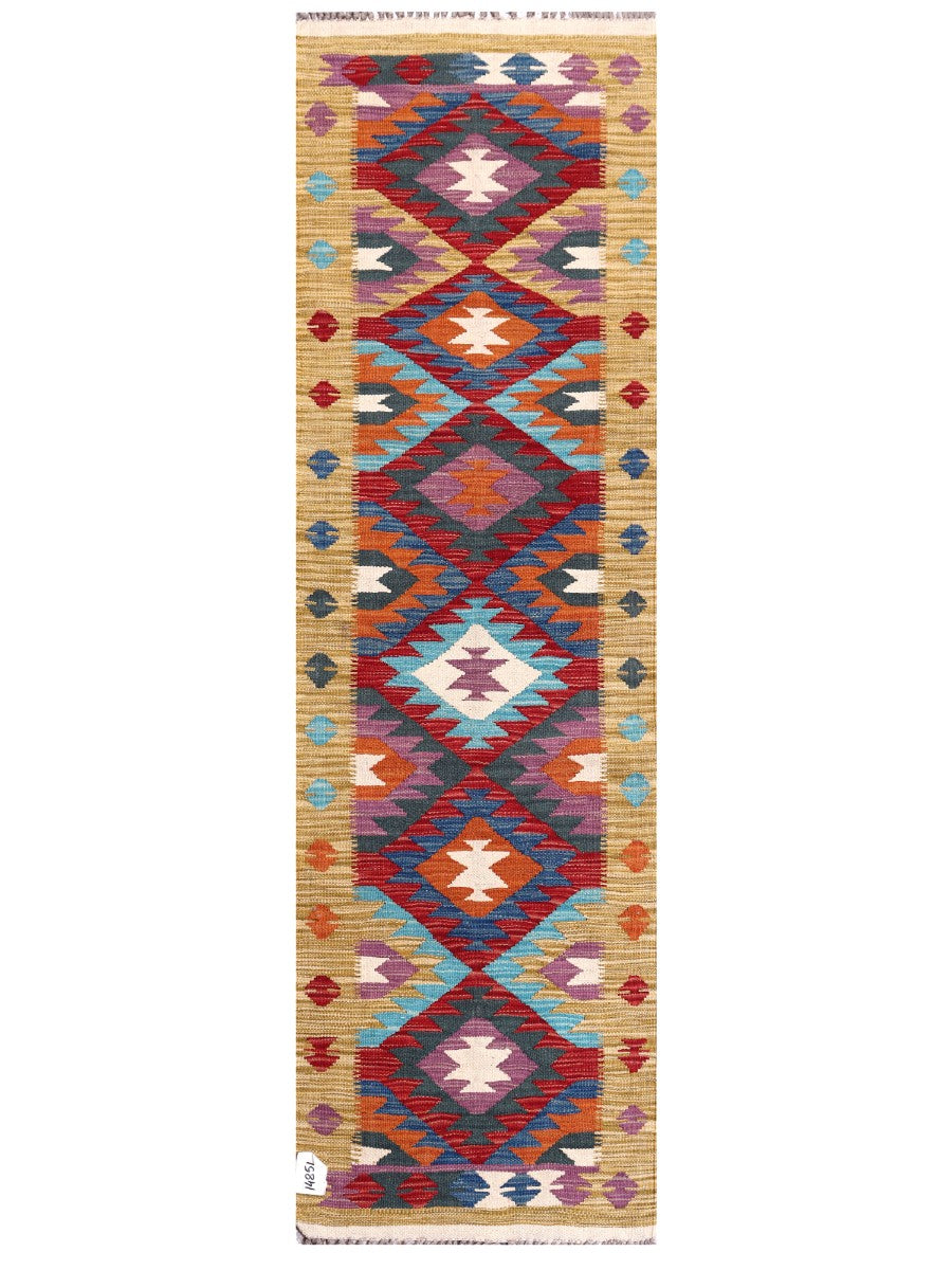 Maimana Afghanistan Kilim Rug - 199 x60 cm - Handmade
