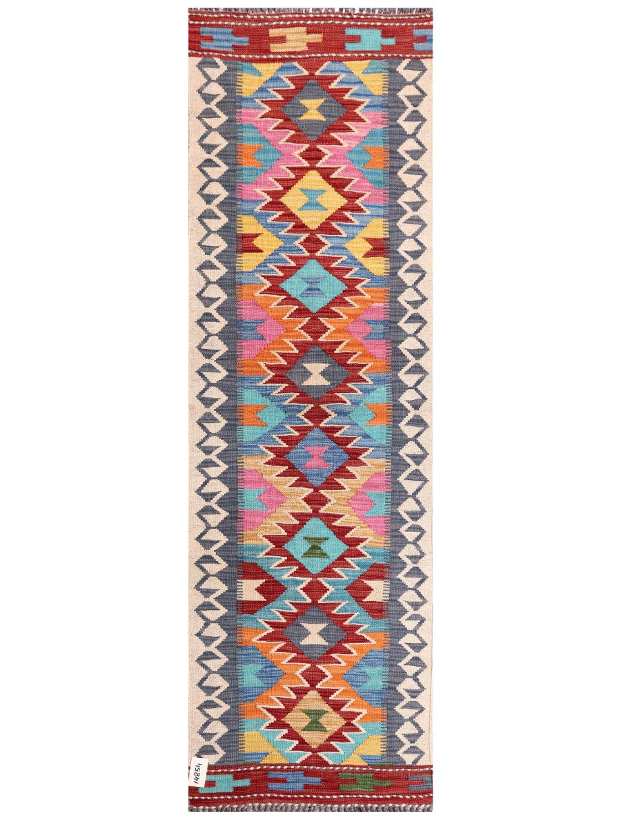 Maimana Afghanistan Kilim Rug - 193 x61 cm - Handmade